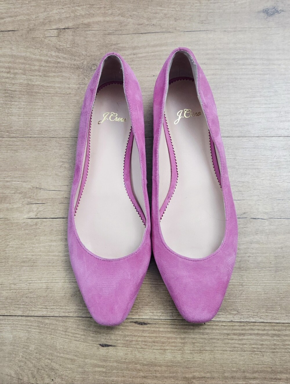 J.Crew Fuchsia Suede Classic Flats
